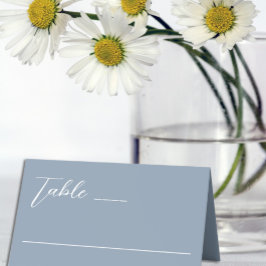 Cartão De Mesa Casamento de Azul Mínimo Dusty