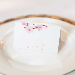 Cartão De Mesa Casamento de Blossom de Cereja Rosa Brilhante