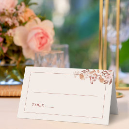 Cartão De Mesa Casamento De Boho Com Flores De Aquarela