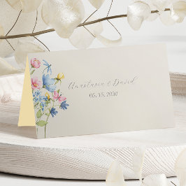 Cartão De Mesa Casamento de Boho Flor Silvestre 