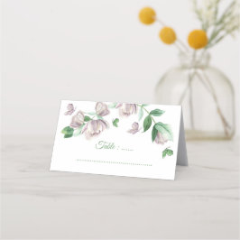 Cartão De Mesa casamento de borboletas de flores roxas