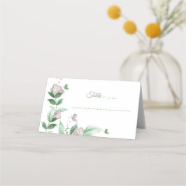 Cartão De Mesa casamento de borboletas de flores roxas