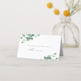 Cartão De Mesa Casamento de casamento com a escritura Eucalyptus
