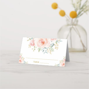Cartão De Mesa Casamento de Chá de panela de Flor de Água Chic Bl