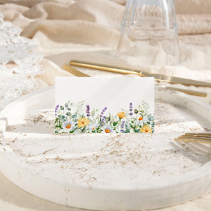 Cartão De Mesa Casamento de Chamomile & Eucalyptus Wildflower