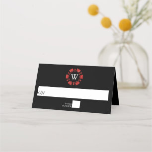 Cartão De Mesa Casamento de Chip Casino do Pôquer do Monograma Ve