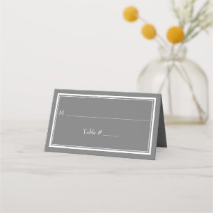 Cartão De Mesa Casamento de Cinzas Minimalistas da Fronteira Mode