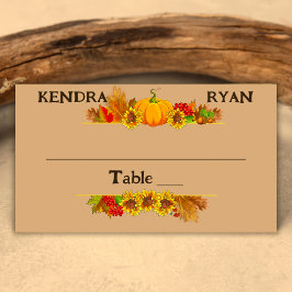 Cartão De Mesa Casamento de colheita de outono dos agricultores