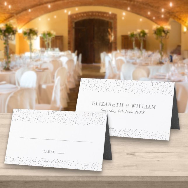 Cartão De Mesa Casamento de Confetes de Poeira de Estrelas Pratea (Criador carregado)