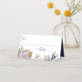Cartão De Mesa Casamento de Corais de Capas de Água