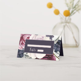 Cartão De Mesa Casamento De Cores De Água Flórida De Plum Purple 