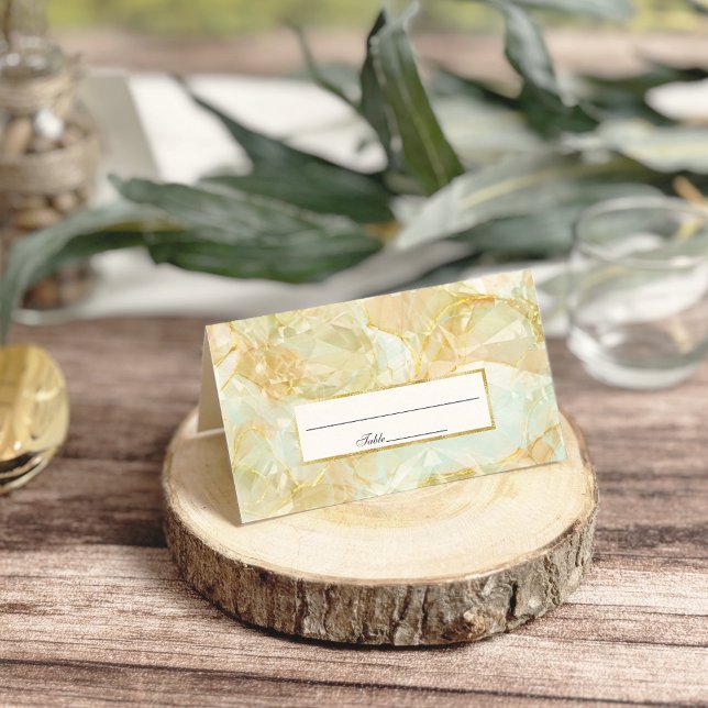 Cartão De Mesa Casamento de Cristal Burst de Champagne (Criador carregado)