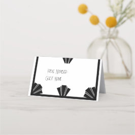Cartão De Mesa Casamento De Deco De Arte Negra E Branca
