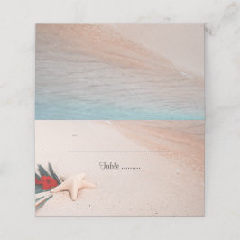 Cartão De Mesa Casamento de Destino de Praia Tropical