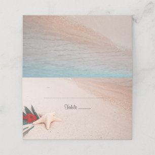 Cartão De Mesa Casamento de Destino de Praia Tropical