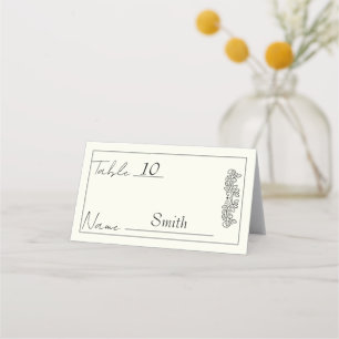 Cartão De Mesa "Casamento de Elegância Floral Personalizável"