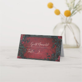 Cartão De Mesa Casamento de Elegância Gótica Vitoriana