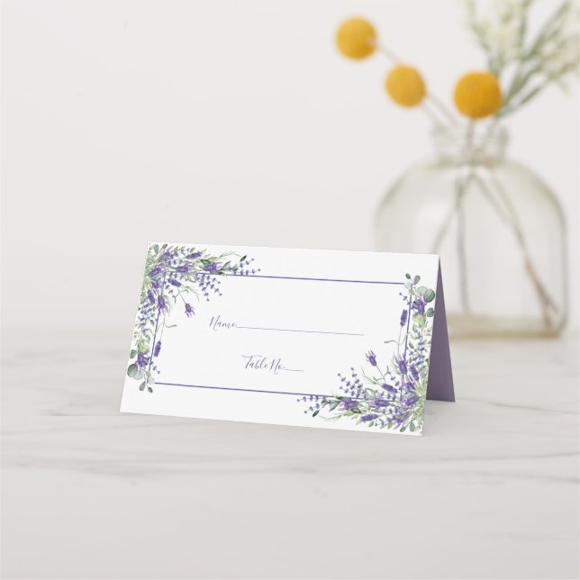 Cartão De Mesa Casamento de Elegante Violet Watercolor (Frente)