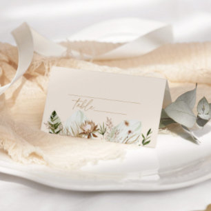 Cartão De Mesa Casamento de erva-pampas tropical