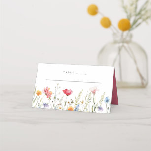 Cartão De Mesa Casamento de flor selvagem