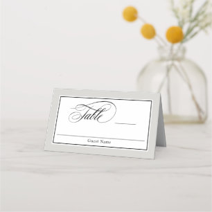Cartão De Mesa Casamento de Floreados de Script Elegante