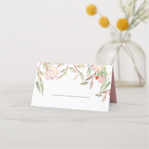 Cartão De Mesa Casamento de Flores Australianas Rosa-Esbranquiçad
