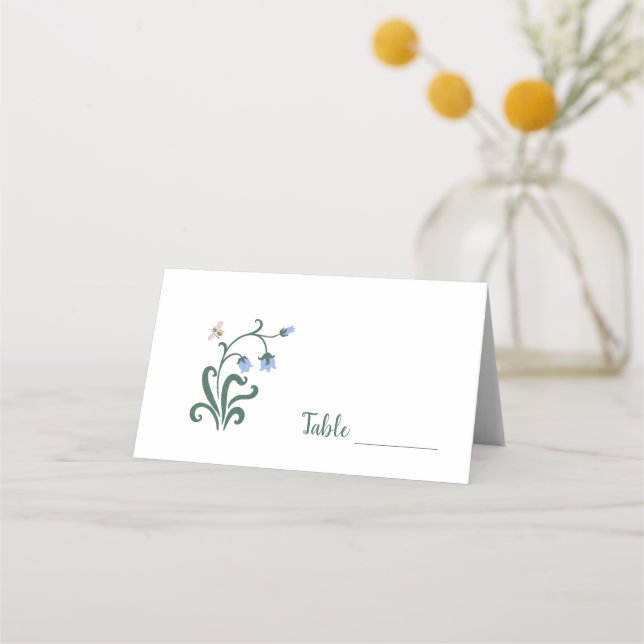 Cartão De Mesa Casamento de Flores Coloridas Whimsical (Frente)
