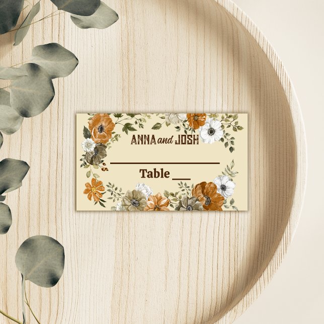 Cartão De Mesa Casamento de Flores Russas Toneladas na Terra (Criador carregado)