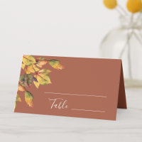 Casamento de Folhagem Amarelo do Ouro Marrom Elega