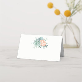 Cartão De Mesa Casamento de Folhagem de Folhagem de Peony Succule