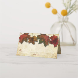 Cartão De Mesa Casamento de Folhas