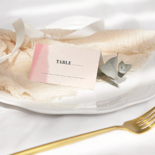 Cartão De Mesa Casamento de Fotografias de Script Bold Blush & Bl