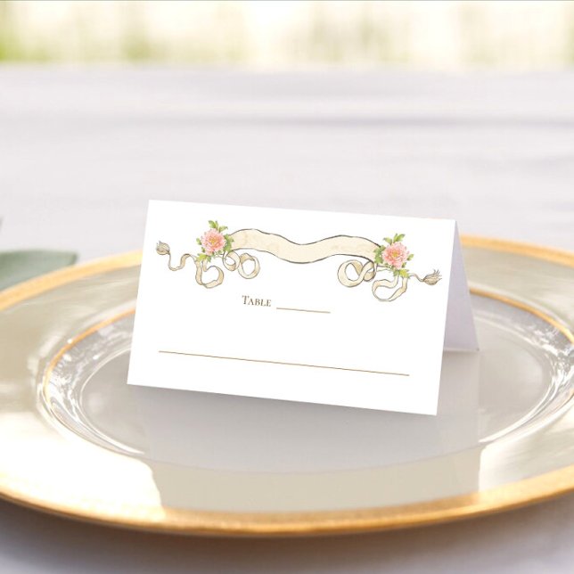 Cartão De Mesa Casamento de Frame Floral, Ornamentado Vitoriano G (Criador carregado)