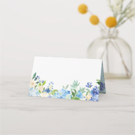 Cartão De Mesa Casamento de Garland Floral com Hydrangeas de Aqua