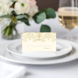 Cartão De Mesa Casamento de Glamor de Ivory Dourado