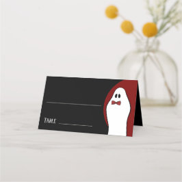 Cartão De Mesa Casamento de Halloween Fantasma Cavalheiro Vermelh