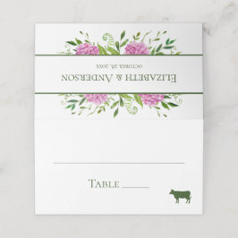 Cartão De Mesa Casamento de Hydrangea rosa