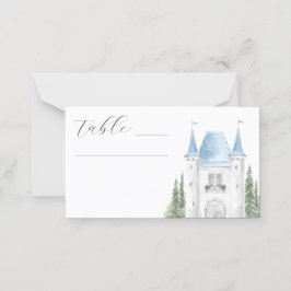 Cartão De Mesa Casamento de Ilustração Romática do Castelo de Wat
