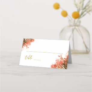Cartão De Mesa Casamento de Laranja Oleander Flower