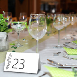 Cartão De Mesa Casamento de linha de margarida botânica minimalis
