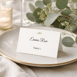 Cartão De Mesa Casamento de Luxo com Verduras de Eucalipto