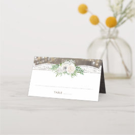 Cartão De Mesa Casamento de Luzes de Cordas Russas das Flores Bra
