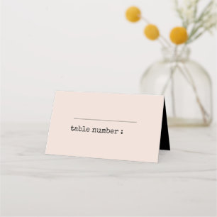 Cartão De Mesa Casamento de máquina de escrever minimalista Vinta