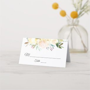 Cartão De Mesa Casamento de marfim cor-de-rosa-palha Elegante
