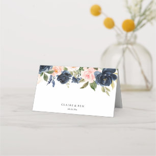 Cartão De Mesa Casamento de Marinhos das Flores de Água Rosa-Rosa