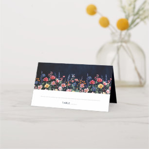 Cartão De Mesa Casamento de Marinhos Florais Boho, País Russo de