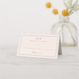 Cartão De Mesa Casamento de Monograma Clássico