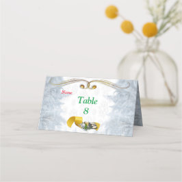 Cartão De Mesa Casamento de Natal Branco