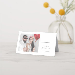 Cartão De Mesa Casamento de Número de Tabela de Fotografias Minim