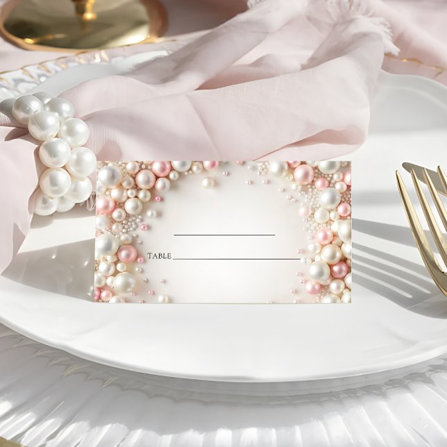 Cartão De Mesa Casamento de Pastel Pearls (Criador carregado)